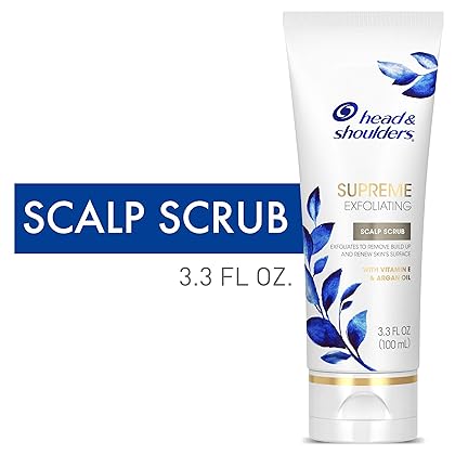 Head and Shoulders Supreme, Exfoliating Scalp Scrub Treatment, with Argan Oil and Vitamin E, 3.3 Fl Oz