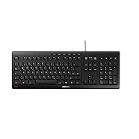 CHERRY STREAM KEYBOARD WIRELESS, Wireless Keyboard, German Layout (QWERTZ), 2.4 GHz RF, Quiet Keys, Flat Design, Battery-Operated, Black