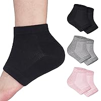 3 Pairs Moisturizing Heel Socks - tifanso Heel Socks for Dry Cracked Feet, Gel Heel Repair Socks for Cracked Heels, Moisture Socks for Women Dry Feet, Moisturizing Spa Socks for Overnight (Regular)