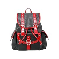 Hot Topic Red & Black Spike Faux Leather Slouch Backpack RED