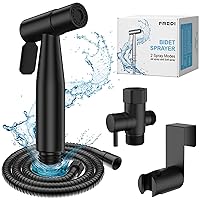 FREDI Bidet Sprayer for Toilet, Stainless Steel Handheld Sprayer Attachment with hose for Feminine Wash, Baby Diaper Cloth Washer and Shower Sprayer for Pet, Wall or Toilet Mount, Black