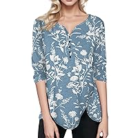 Corset Tops for Women with Sleeves Yellow Women Elegant Single Buttoned Irregular V Neck Floral Print Botanica