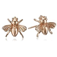 Amazon Collection Sterling Silver Bumblebee Stud Earrings