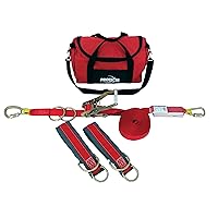 3M Protecta PRO-Line 1200101 3M Protecta 60' Horizontal Lifeline System with Two 6' Tie Off Adaptors and Carrying Bag, Color Red