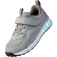 Toddler Boys Size 7 Flashing Sneakers Gray Grey Light Up Girls Tennis(Grey Size 7)
