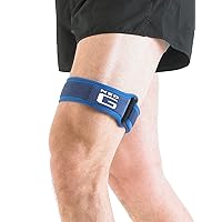 Neo-G ITB Band - Knee Strap For Jumpers Knee, Tendonitis, Joint Pain, Tendon Overuse, Basketball, Running, Soccer, Tennis - Adjustable Compression Support - Class 1 Medical Device - One Size - Blue