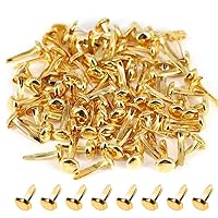 Paper Fasteners Beads 500pcs Round Split Pins Pastel Metal Brad for Art Crafting School Project Decorative Scrapbooking DIY Supplies (Gold)