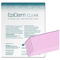 Epi-Derm C-Strips, Silicone Gel Sheeting for Scars, Ideal for C-Section, Tummy Tuck, Hysterectomy & Cardiac Surgery Scars, Premium Grade Scar Sheets, Reusable, 1.4 x 6 in -5 Pack, Clear