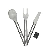 Esbit Ultra Lightweight Titanium Cutlery 3 Piece Set with Fork, Spoon and Knife