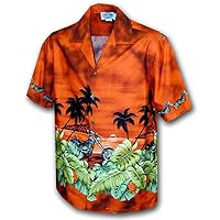 Pacific Legend Boys Hawaiian Aloha Chest Band Short Sleeve Shirts