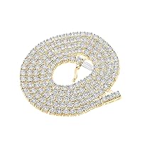 The Diamond Deal 10kt Yellow Gold Mens Round Diamond 20-inch Link Chain Necklace 3-3/4 Cttw