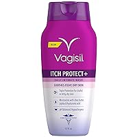 Vagisil Feminine Wash for Intimate Area Hygiene and Itchy, Dry Skin, Itch Protect+ Crème Wash, pH Balanced and Gynecologist Tested, 12oz (Pack of 1)