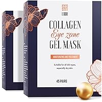 LE GUSHE Under Eye Patches - 24K Gold Under Eye Mask Anti-Aging Hyaluronic Acid Collagen Under Eye Pads Reducing Dark Circles & Wrinkles Treatment Gel Bags (45 pairs gold)