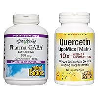 Stress-Relax Pharma GABA Chewable, 120 Tablets & Quercetin LipoMicel Matrix 250 mg, 60 Liquid Softgels