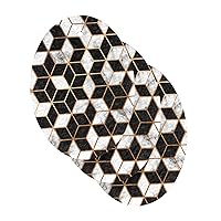ALAZA Geometric Black and White Lattice Marble Natural Sponges Kitchen Cellulose Sponge for Dishes Washing Bathroom and Household Cleaning, Non-Scratch & Eco Friendly, 3 Pack