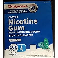 Walgreen Nicotine Polacrilex Gum, 2MG Ice Mint, 100 Pieces, Stop Smoking Aid