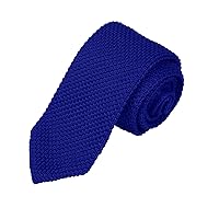 Dan Smith Solid Classic Slim Knit Tie Poly Square-Cut Finish Skinny Knit Neck Tie