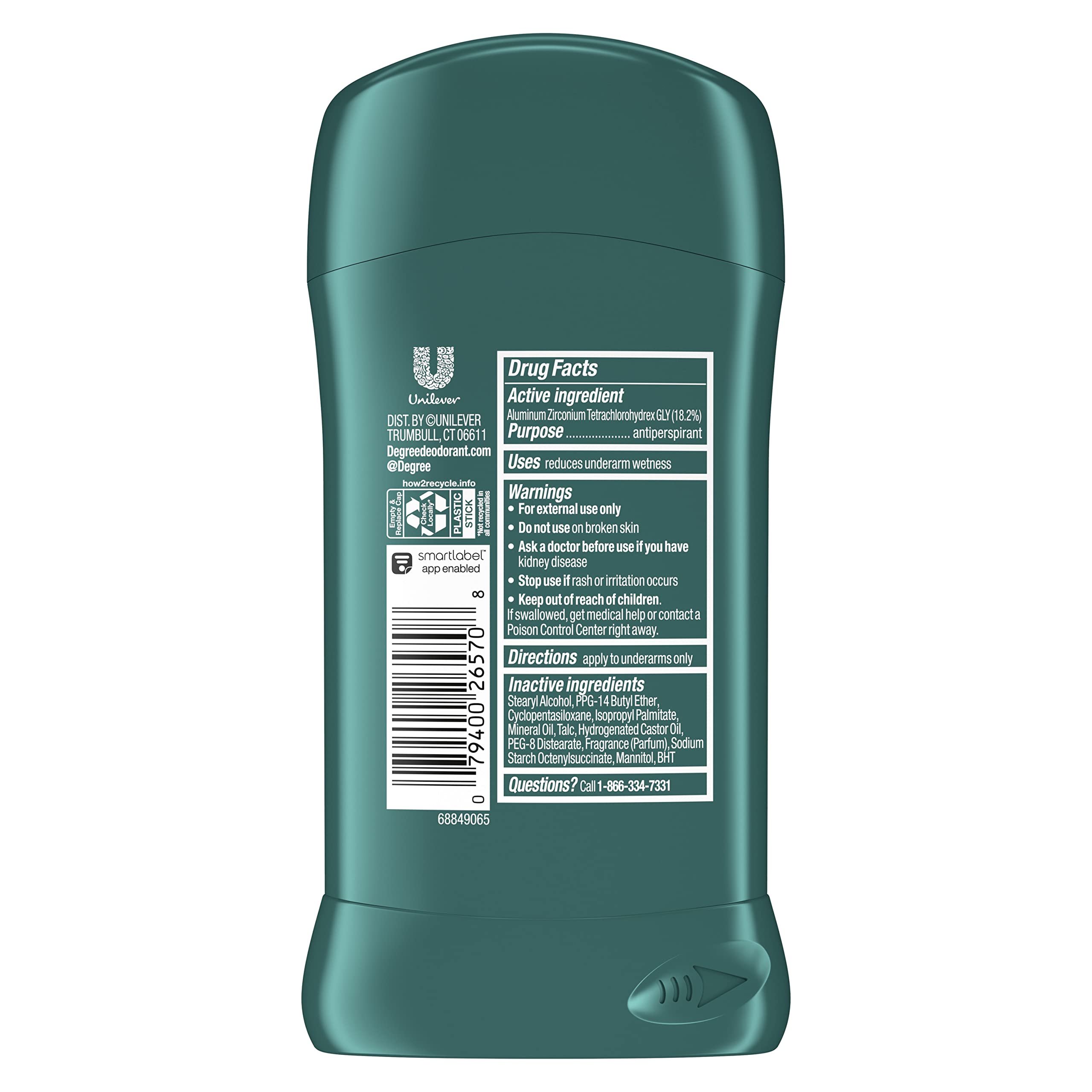 Degree Men Original Protection Antiperspirant Deodorant 48-Hour Sweat and Odor Protection Sport Antiperspirant For Men 2.7 oz, Pack of 6