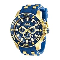 Invicta Men's Pro Diver Scuba Stainless Steel Quartz Watch with Silicone Strap, Blue, 26 (Model: 26087)