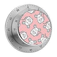 Kitchen Timer Mouse Classroom Timer Stainless Steel Countdown Timer with Magnetic Backing