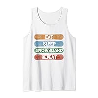 Eat Sleep Apres Ski Party Meme Mountain Snowboarder Tank Top