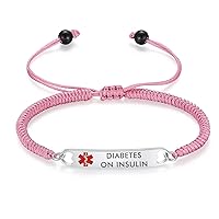 mnmoom Medical Alert Bracelets for Women Stainless steel Heart Medical ID bracelets with Free Engraving