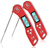 DOQAUS Digital Meat Thermometer, 2 Pack Instant Read Food Thermometer for Cooking, Kitchen Probe with Backlit & Reversible Display, Cooking Temperature for Turkey, Bread, Baking, Sourdough
