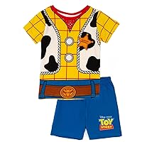Disney Toy Story Boys Pyjama Set | Kids Sheriff Woody Cowboy T-Shirt & Shorts PJs Loungewear | Movie Nightwear Pajama Gift