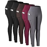 CHRLEISURE Leggings with Pockets for Women, High Waisted Tummy Control Workout Yoga Pants