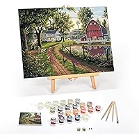 Ledgebay Paint by Numbers for Adults: Beginner to Advanced Number Painting Kit - Fun DIY Adult Arts and Crafts Projects - Kits Include - The Road Home, 16