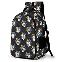 Rainbow Mask Or Jester Laptop Backpack Durable Computer Shoulder Bag Business Work Bag Camping Travel Daypack