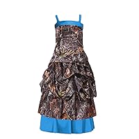 Pick-ups Camo Junior Bridesmaid Dresses Spaghetti Straps Flower Girl Dress