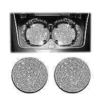 Bling Cup Holder Coaster for Car, 2PCS Anti-Slip Shockproof Cup Coasters, 2.75 Inch Universal Fashion Rhinestone Mat, Vehicle Insert Crystal Pad, Auto Interior Accessories for Women