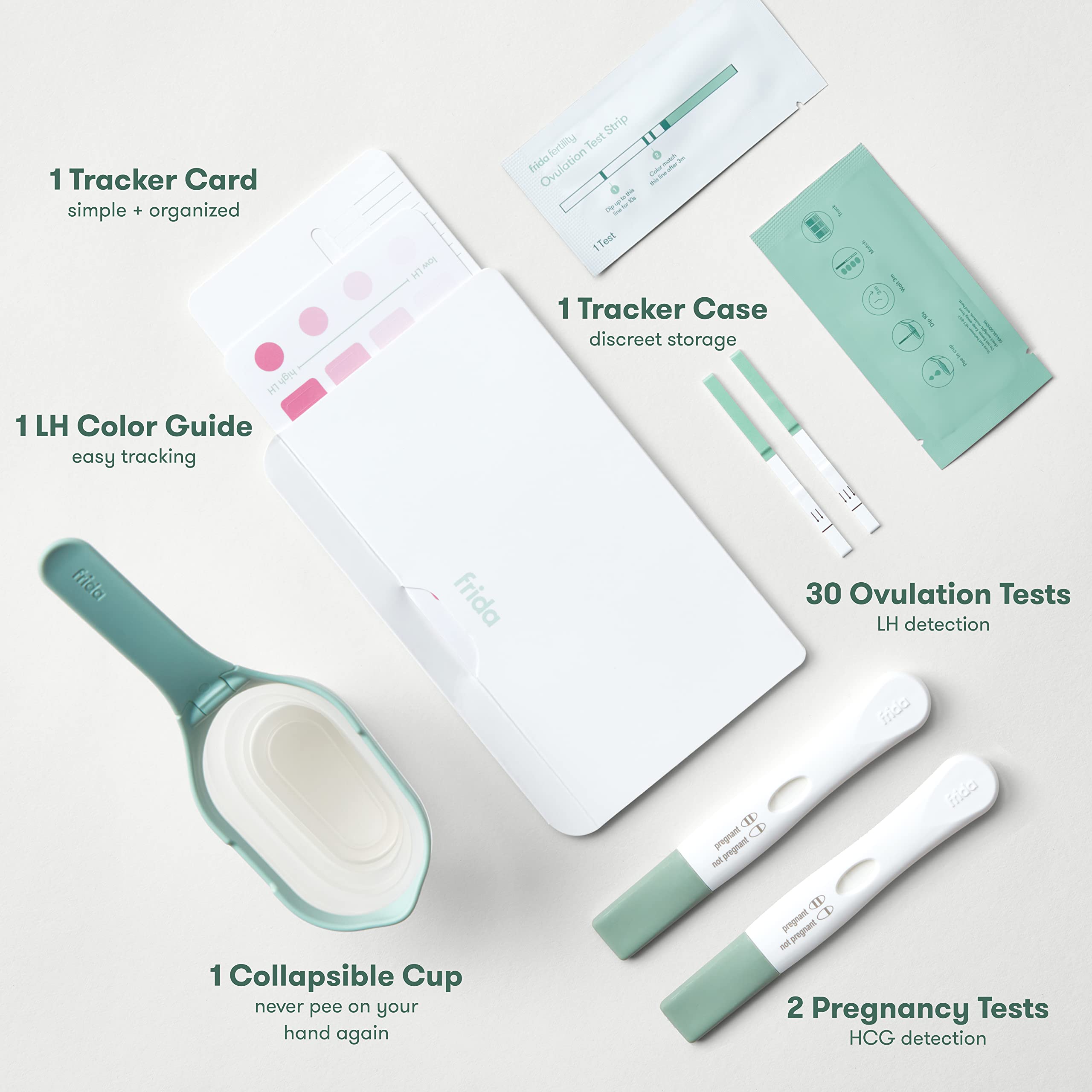 Frida Fertility Ovulation and Pregnancy Test + Track Set - Accurate, Early Detection - Find Your 48 Hour Baby Making Window + Test 6 Days Before Missed Period