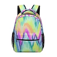 Cute Rainbow Ikat Chevron Kids Backpack, Student School Bags for Boys & Girls, Bookbags with Adjustable Strapfor Travel