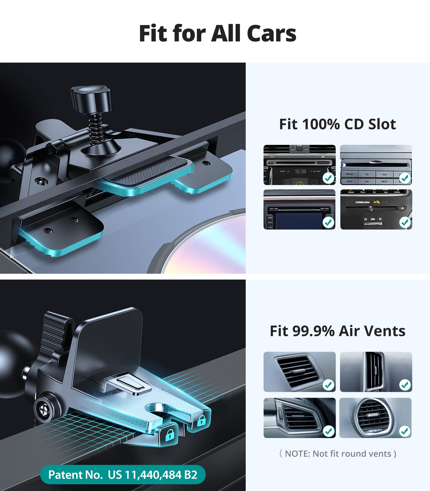 VICSEED ????????????????????????????????-???????????????????? ???????????????????????? Phone Mount for Car, ???????????????????????????????? ???????????????? ???????????????????? CD Slot & Air Vent Thick Case Friendly Car Phone Holder Mount Fit for iPhone