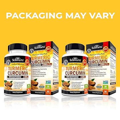 Turmeric Curcumin with BioPerine 1500mg - Natural Joint Support with 95% Standardized Curcuminoids & Black Pepper Extract for Ultra High Absorption & Potency - Non GMO - Gluten Free - 90 Capsules