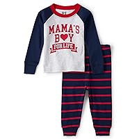 The Children's Place Baby Boys' Long Sleeve Top and Pants Snug Fit 100% Cotton 2 Piece Pajama Sets