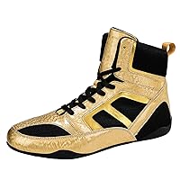 Mens Wrestling Boots Fashion Boxing Gym Trainers High Top Fitness Sneakers Lightweight Bodybuilding Shoes
