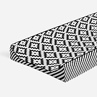 Bacati Love Warp Stripes Diaper Changing Pad Cover, Black/White (LOBKWSTCPC)