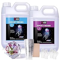 LET'S RESIN Resin Epoxy Kit, 1.5 Gallon Bubble Free & Crystal Clear Epoxy Resin Supplies with Measuring Cups,Stir Stick,Gloves,Resin and Hardener for Mold Casting,Jewelry,Art,Craft