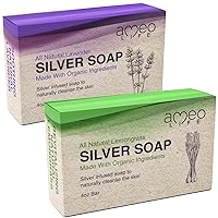 Organic Lavender & Lemongrass Silver Soap Bundle - 30 ppm Silver - 4 oz