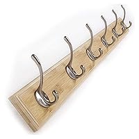 Wall Hook al Rustic Bamboo Coat Rack Wall Mounted with Metal Hooks Robe and Towel Hooks Rack for Entryway Bedroom Retro Brown 74Cm (Yellow 61Cm)