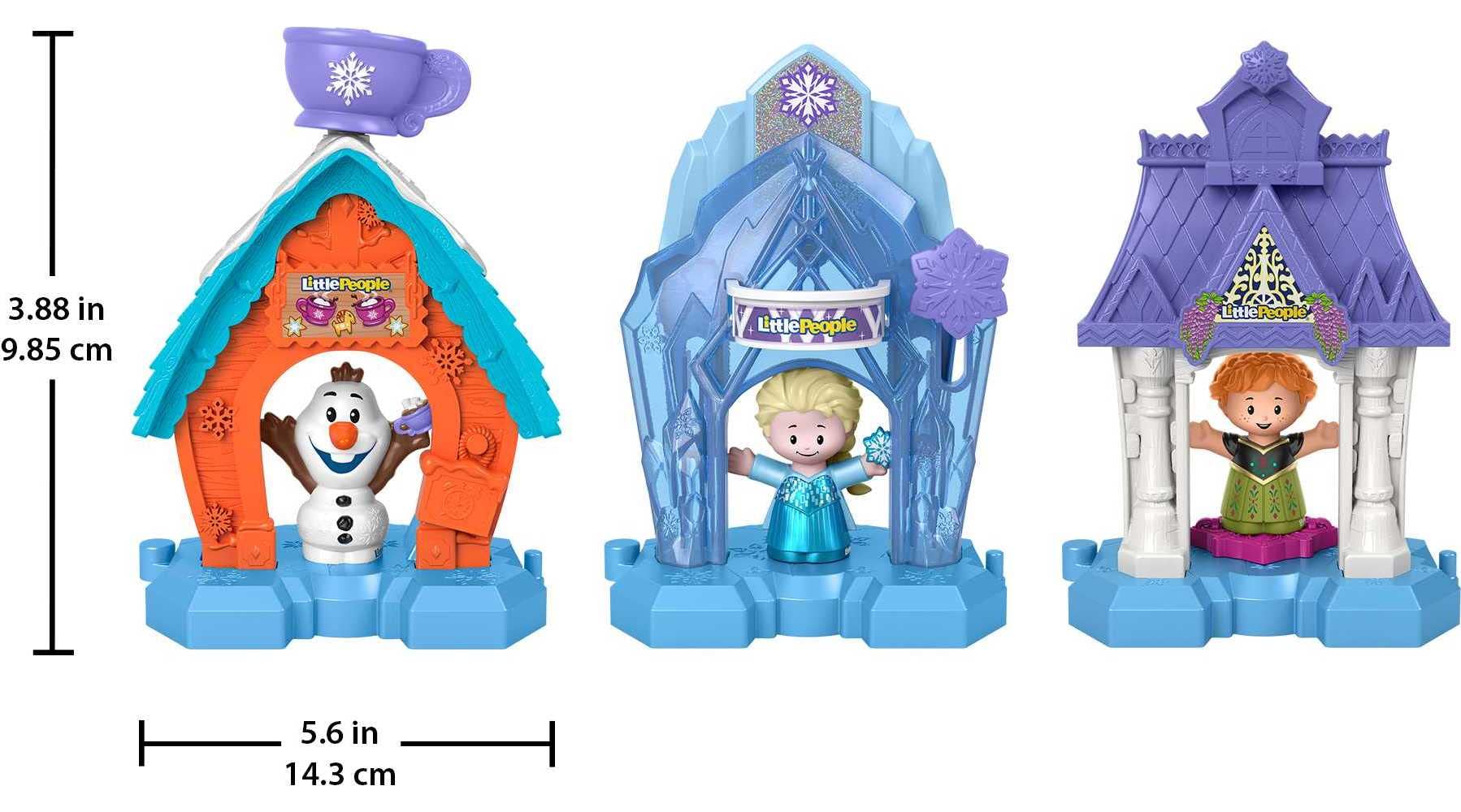 Fisher-Price Disney Frozen Toddler Toys Little People Snowflake Village Playset With Anna Elsa & Olaf Figures For Ages 18+ Months