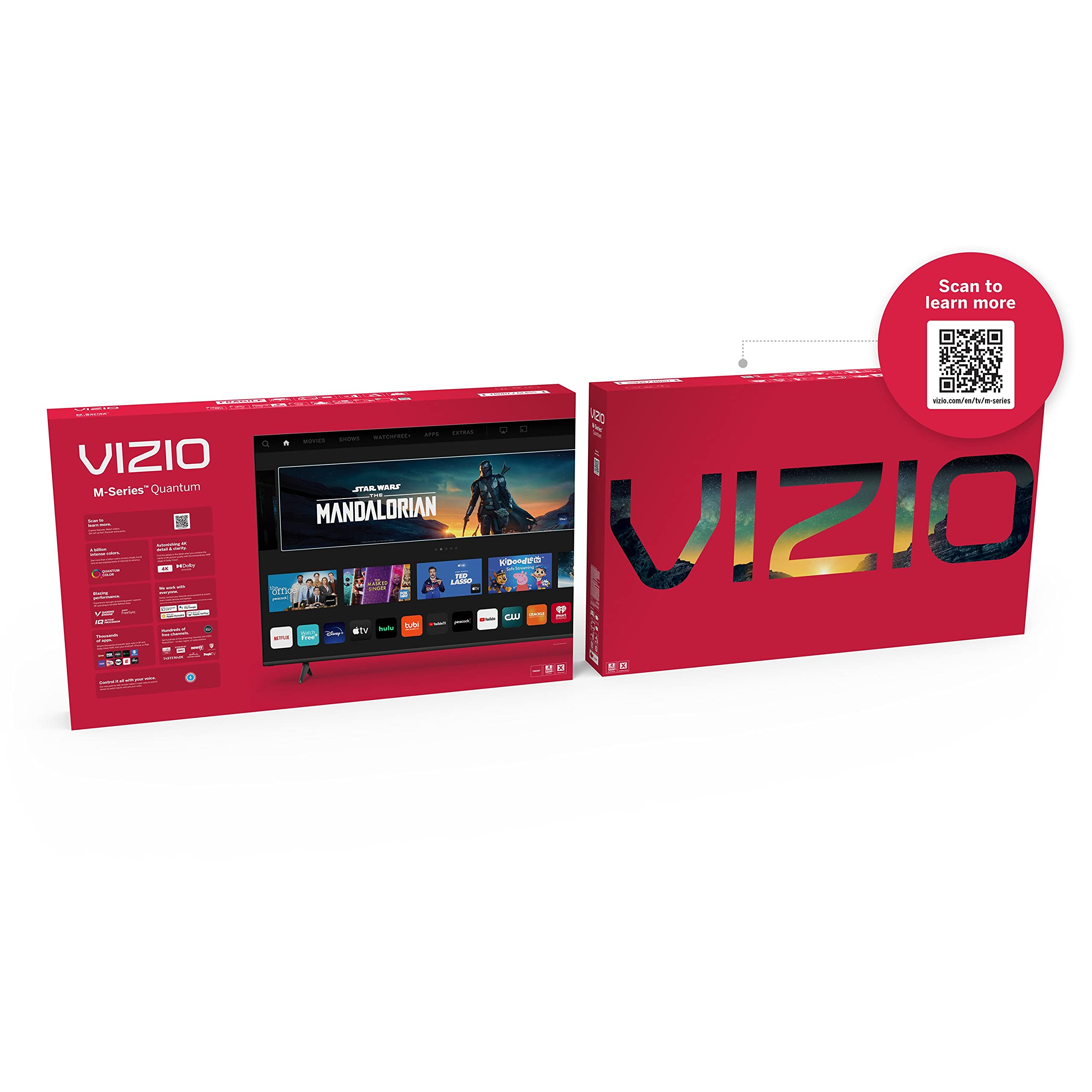 VIZIO 65-Inch M-Series 4K QLED HDR Smart TV with Voice Remote, Dolby Vision, HDR10+, Alexa Compatibility, VRR with AMD FreeSync, M65Q6-J09, 2022 Model