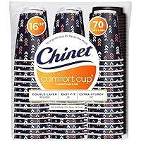 Chinet Comfort 16 oz Paper Cups With Lids (70Count Each), 70Count