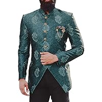 Peacock Embroidered Mandarin Collar Jodhpuri Suit for Mens JO1088