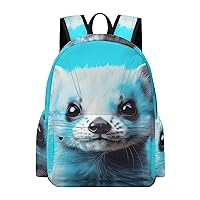 Cute Ferrets Laptop Backpack for Women Men Cute Shoulder Bag Printed Daypack for Travel Sports Work