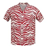 Orange Zebra Print Hawaiian Shirt