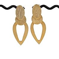 Celine Abstract Hook Earrings Gold Plated on Brass Large Minimalist Lightning Bolt Hook Design Brushed Wavy Metal Earrings Jewelry
